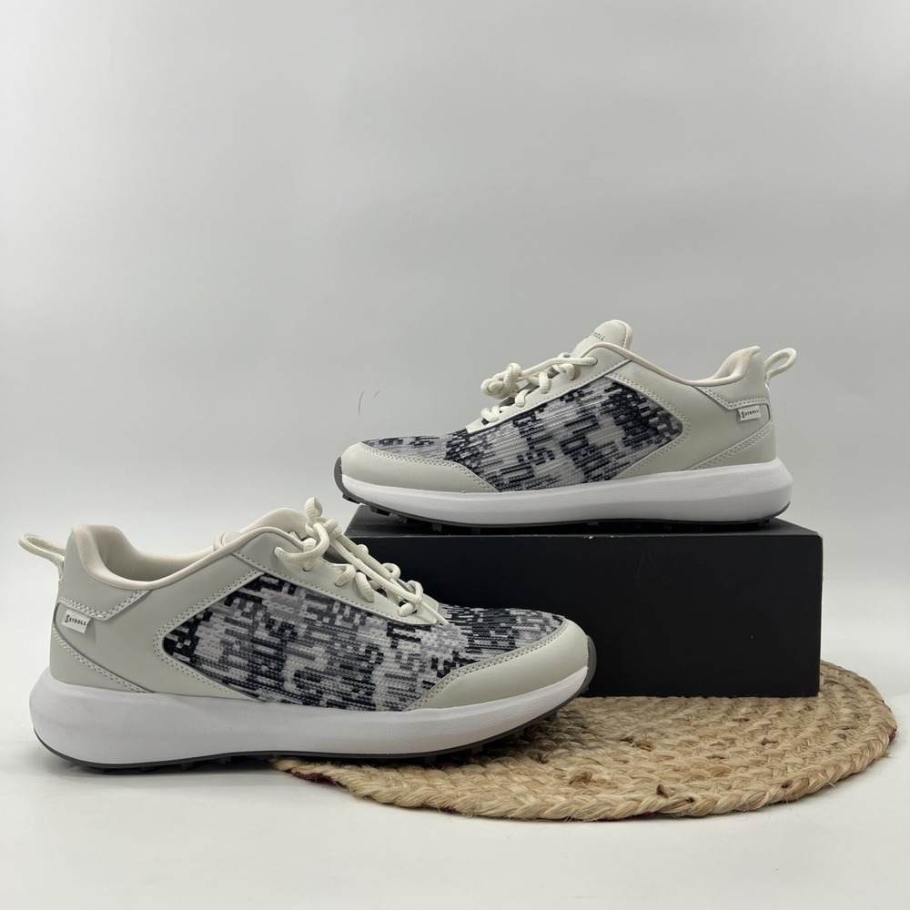 Stroll Men's Golf Shoes Performance Knit Spikeless Camo Gray White 9.5 New!
